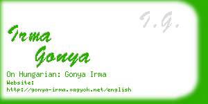 irma gonya business card